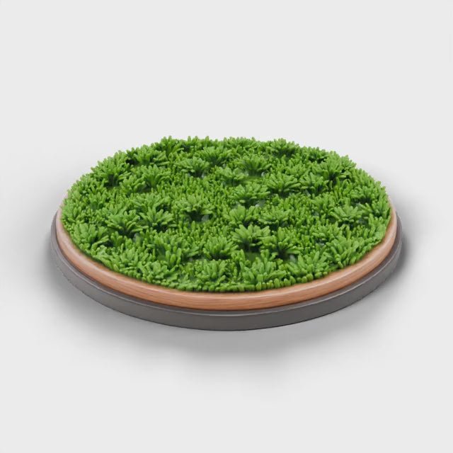 Grass base option – hand-painted resin grass display base for custom figurines
